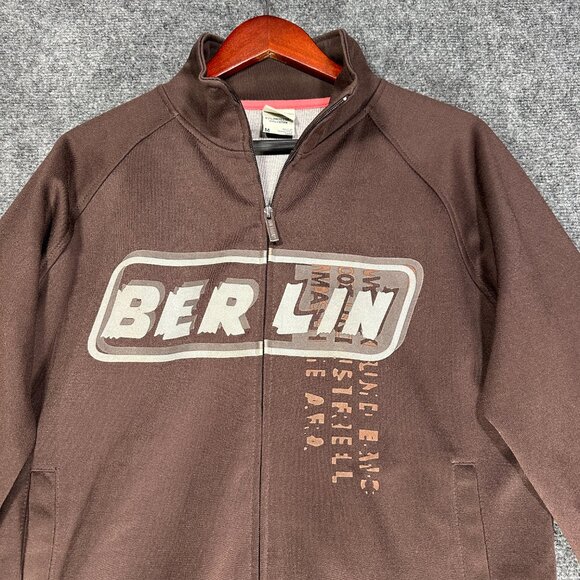 Vintage Blue Marlin SweatShirt Mens Medium Brown Full Zip Pockets Cotton Poly - Picture 5 of 10